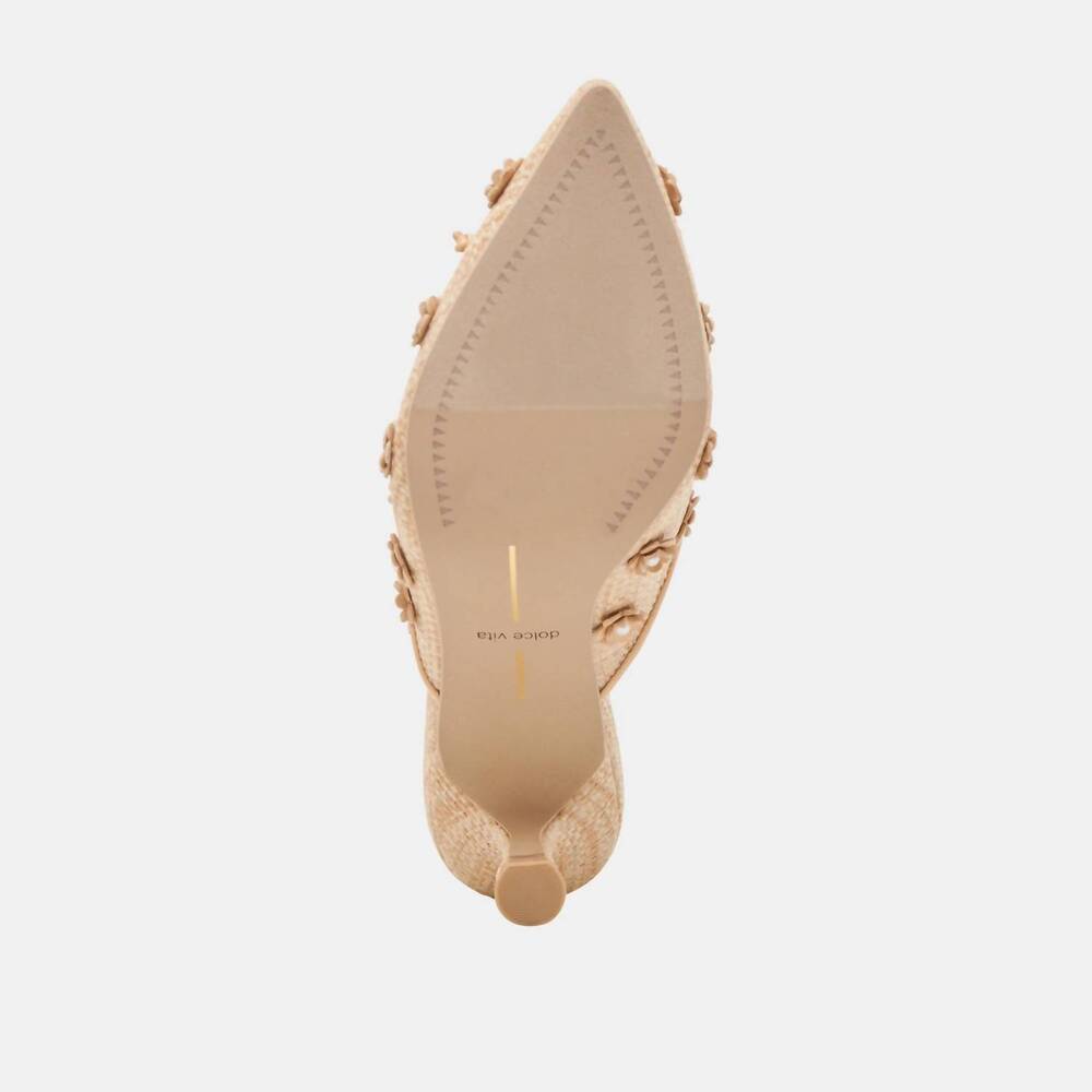 NEW DOLCE VITA women's camilo slip on pumps in natural raffia - Picture 10 of 10
